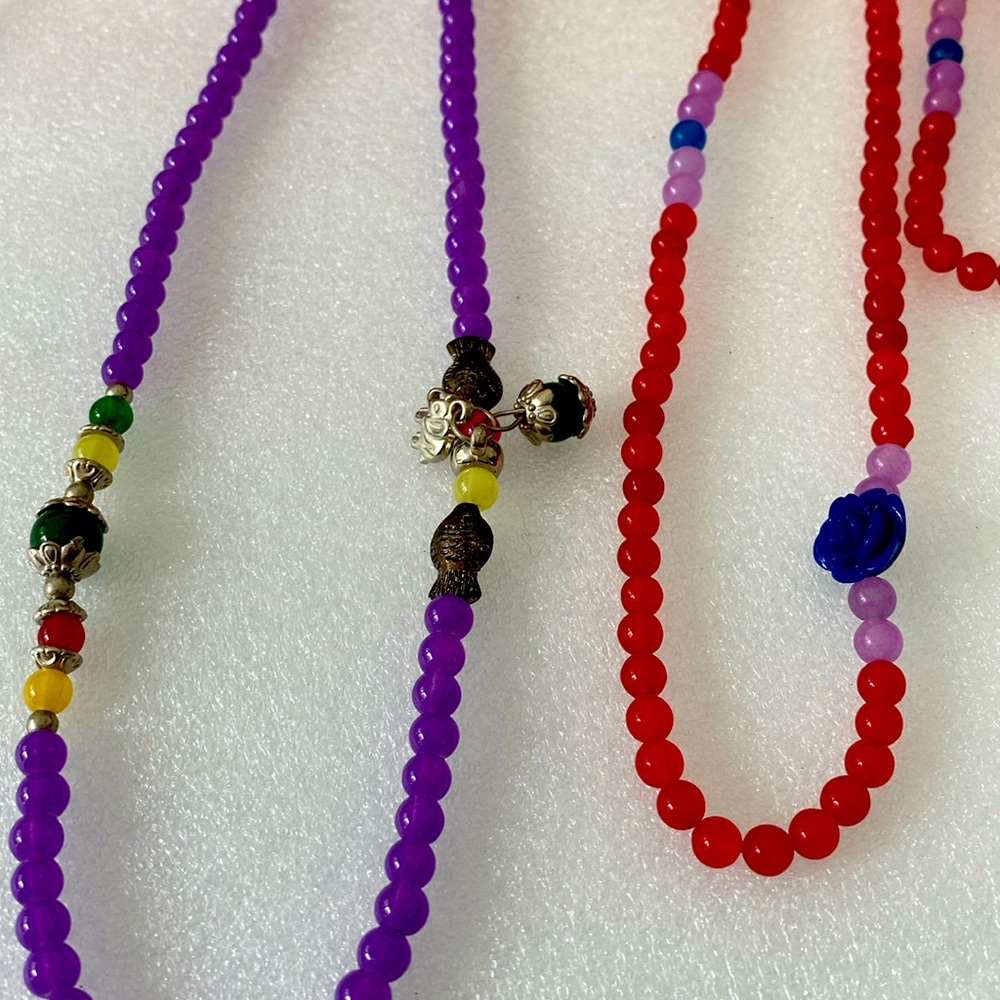 Purple or red jade necklace new
